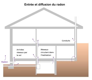 Entrée et diffusion du radon