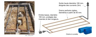 Réseau de drains perforés